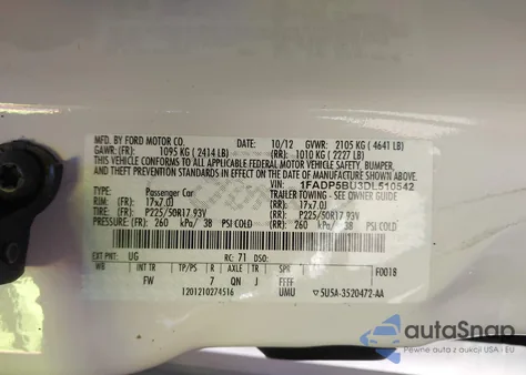 2013 Ford C-Max Hybrid Sel from USA, damaged, VIN 1FADP5BU3DL510542